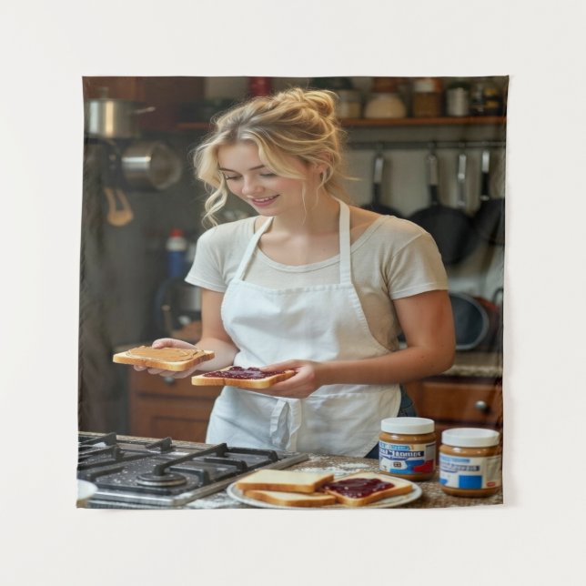 Peanutbutter and Jelly Sandwich Custom Tapestry (Front)
