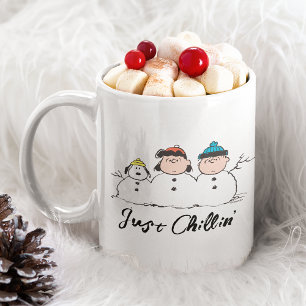 Peanuts   3 Person Snowman Large Coffee Mug