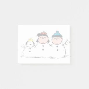 Peanuts   3 Person Snowman Post-it Notes