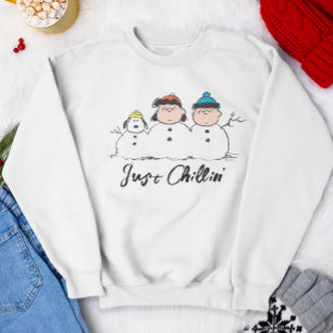 Peanuts   3 Person Snowman Sweatshirt