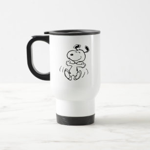 Peanuts   A Snoopy Happy Dance Travel Mug