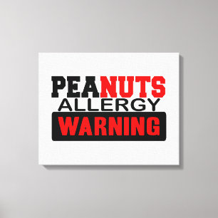 Peanuts Allergy Warning Canvas Print