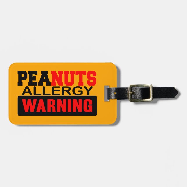 Peanuts Allergy Warning Luggage Tag (Front Horizontal)