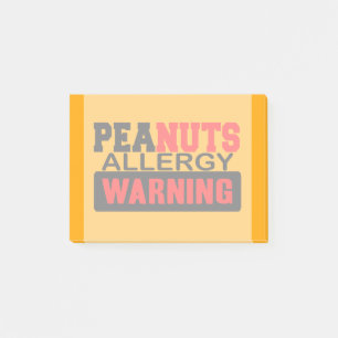 Peanuts Allergy Warning Post-it Notes