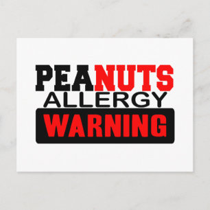 Peanuts Allergy Warning Postcard