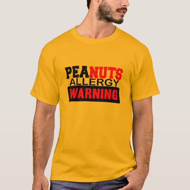 Peanuts Allergy Warning T-Shirt (Front)