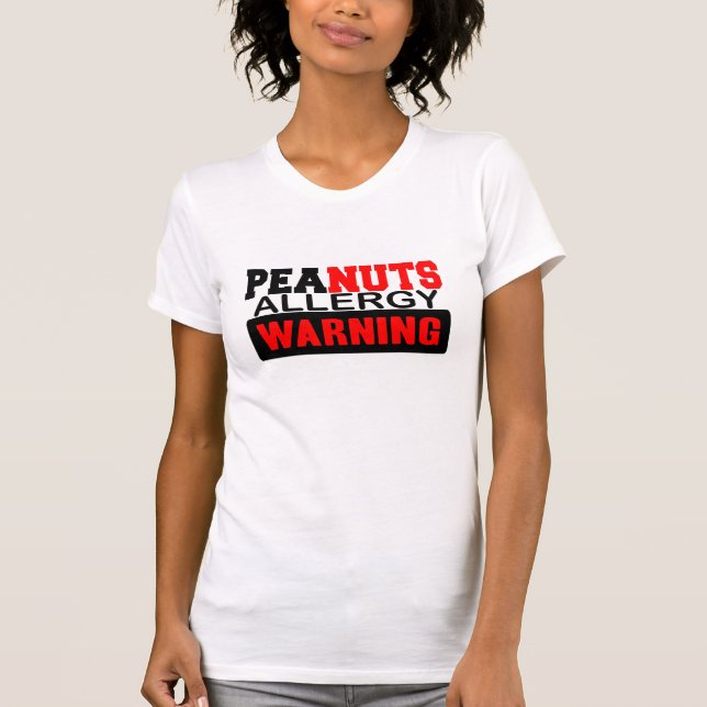 Peanuts Allergy Warning T-Shirt (Front)