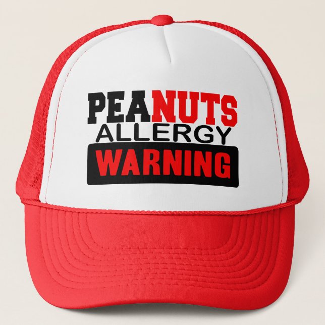 Peanuts Allergy Warning Trucker Hat (Front)