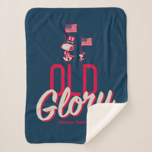 Peanuts   American Summer Old Glory Sherpa Blanket