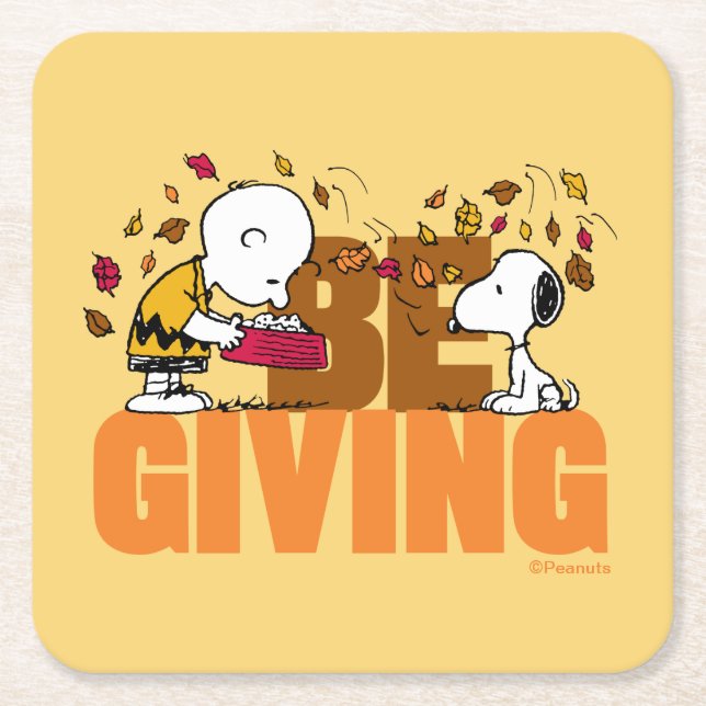 Peanuts | Be Giving Square Paper Coaster (Front)