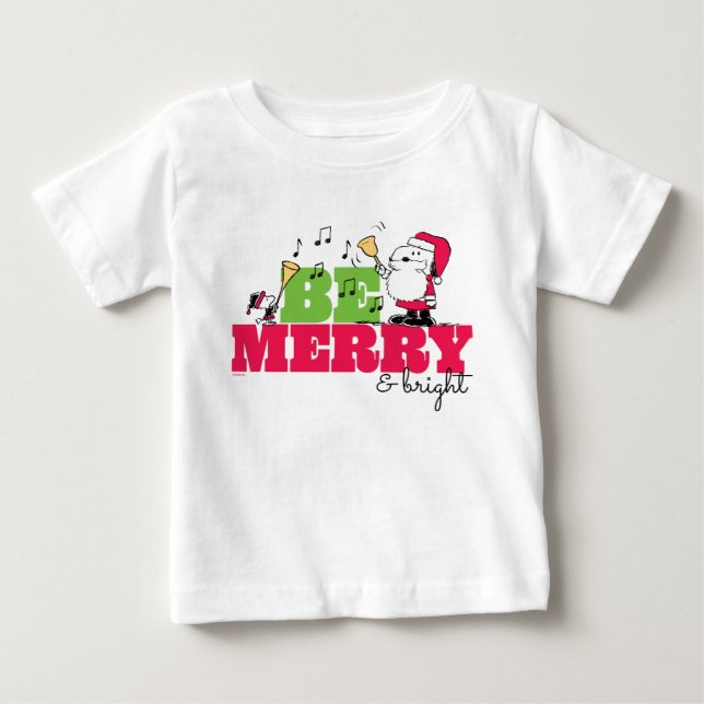 Peanuts | Be Merry Christmas Baby T-Shirt (Front)