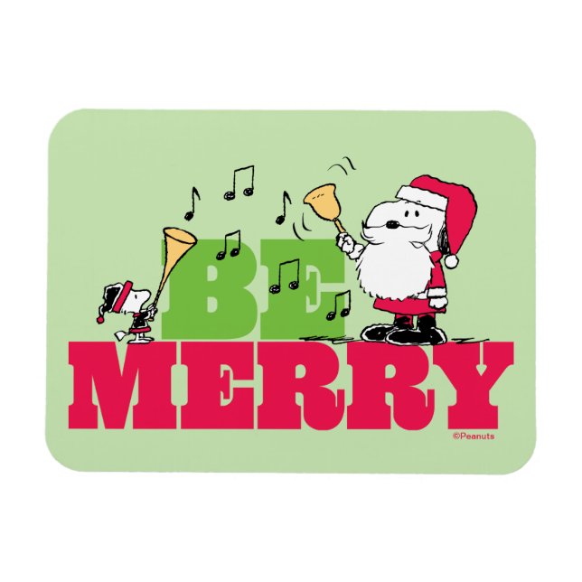 Peanuts | Be Merry Christmas Magnet (Horizontal)
