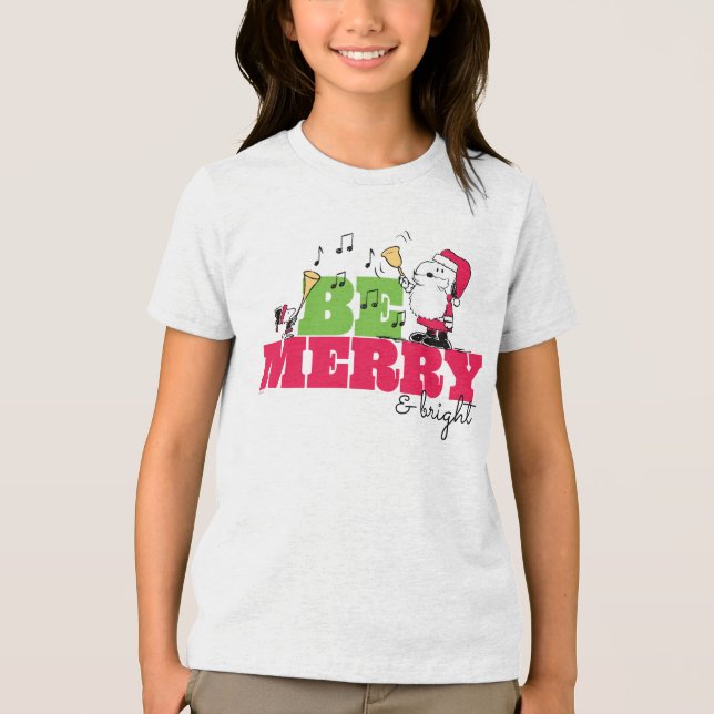 Peanuts | Be Merry Christmas Tri-Blend Shirt (Front)
