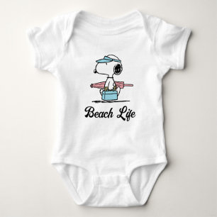 PEANUTS   Beach Bum Snoopy Baby Bodysuit