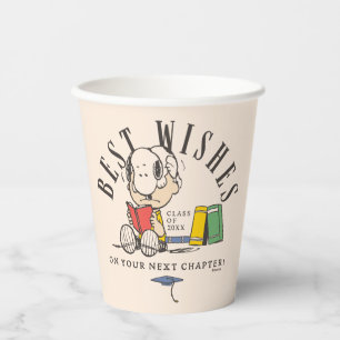 Peanuts Best Wishes Graduation Snoopy Reading Paper Cups