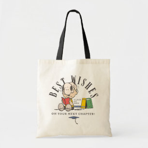 Peanuts Best Wishes Graduation Snoopy Reading Tote Bag