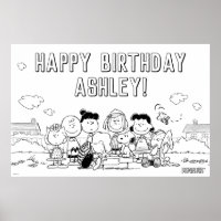 Peanuts Birthday Party Colouring