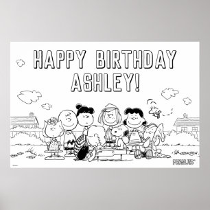 Peanuts Birthday Party Colouring Poster