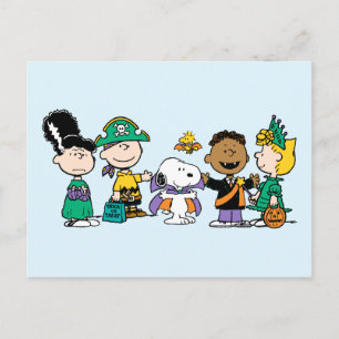 Peanuts Candy Crew Halloween Gang Postcard