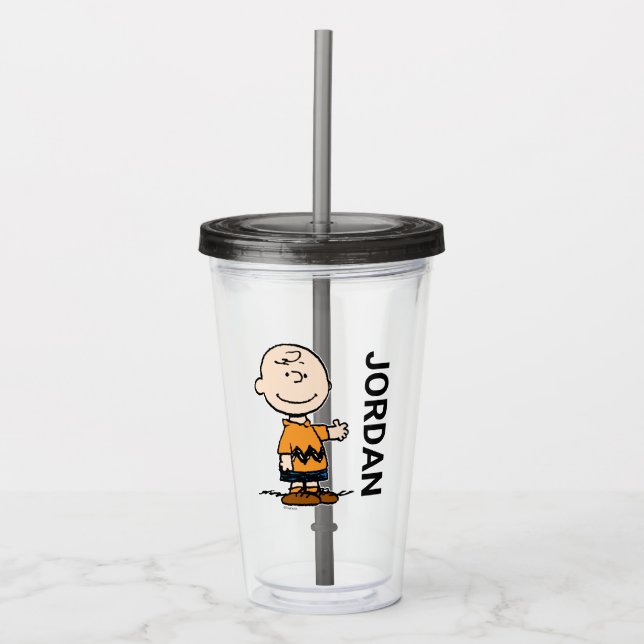 Peanuts | Charlie Brown Add Your Name Acrylic Tumbler (Front)