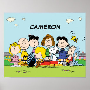 Peanuts   Charlie Brown and Gang   Add Your Name Poster