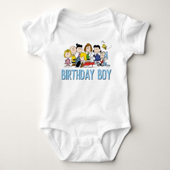 Peanuts | Charlie Brown and Gang Birthday Boy Baby Bodysuit (Front)