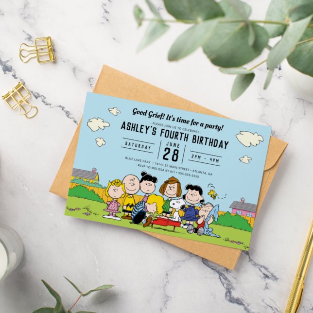 Peanuts | Charlie Brown and Gang Birthday Invitation (Creator Uploaded)
