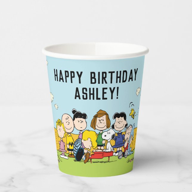 Peanuts | Charlie Brown and Gang Birthday Paper Cups (Left)