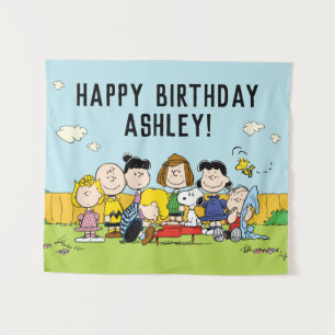 Peanuts Charlie Brown and Gang Birthday Tapestry