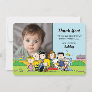Peanuts   Charlie Brown and Gang Birthday Thank You Card
