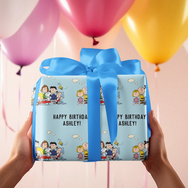 Peanuts | Charlie Brown and Gang Birthday Wrapping Paper (Wrapped gift)