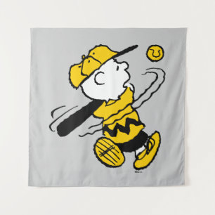 Peanuts   Charlie Brown at Bat Tapestry