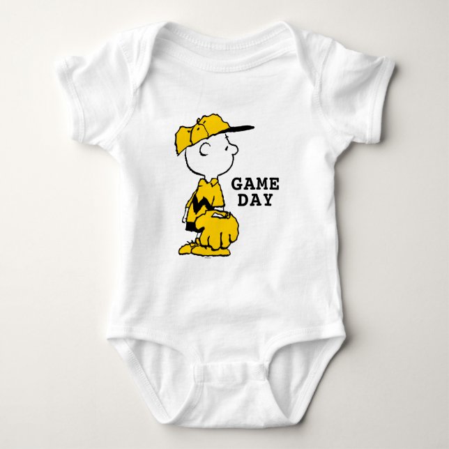 Peanuts | Charlie Brown Baseball Game Baby Bodysuit (Front)
