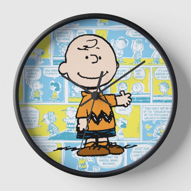 Peanuts | Charlie Brown Comic Pattern Clock (Front)