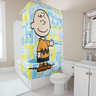 Peanuts   Charlie Brown Comic Pattern Shower Curtain