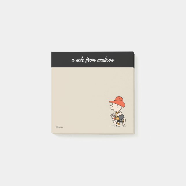Peanuts Charlie Brown Cowboy Halloween Post-it Notes (Front)