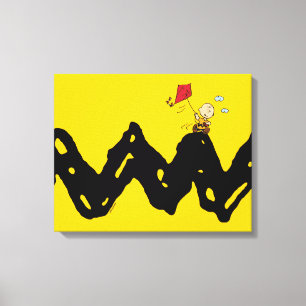 Peanuts   Charlie Brown Flying Kite Canvas Print