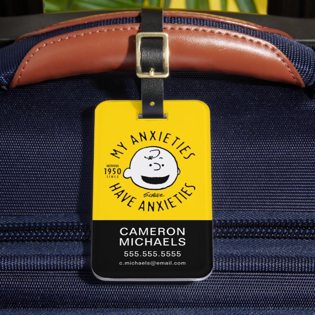 Peanuts | Charlie Brown Nervous Since 1950 Luggage Tag (Front Insitu 2)