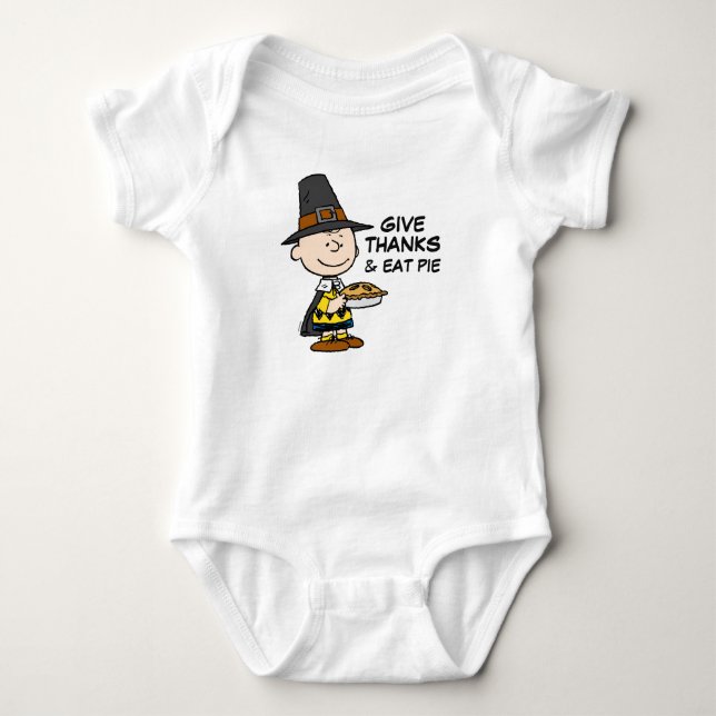 Peanuts | Charlie Brown Pilgrim Baby Bodysuit (Front)