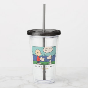 Peanuts Charlie Brown Snoopy Well You Did It Grad Acrylic Tumbler