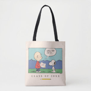 Peanuts Charlie Brown Snoopy Well You Did It Grad Tote Bag