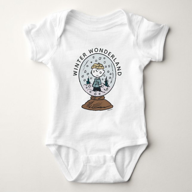 Peanuts | Charlie Brown Snow Globe Baby Bodysuit (Front)