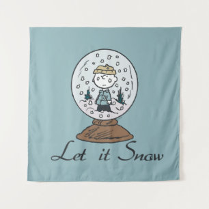 Peanuts   Charlie Brown Snow Globe Tapestry
