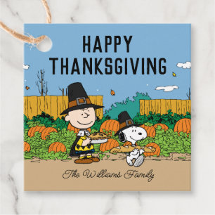 Peanuts   Charlie Brown Thanksgiving Add Your Name Favour Tags