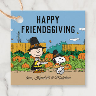 Peanuts Charlie Brown Thanksgiving Add Your Name Favour Tags