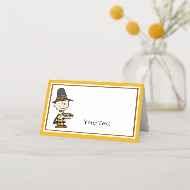 Peanuts | Charlie Brown Thanksgiving Dinner Place Card (Front)
