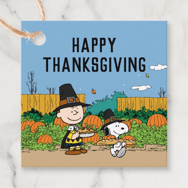Peanuts | Charlie Brown Thanksgiving Favour Tags (Front)