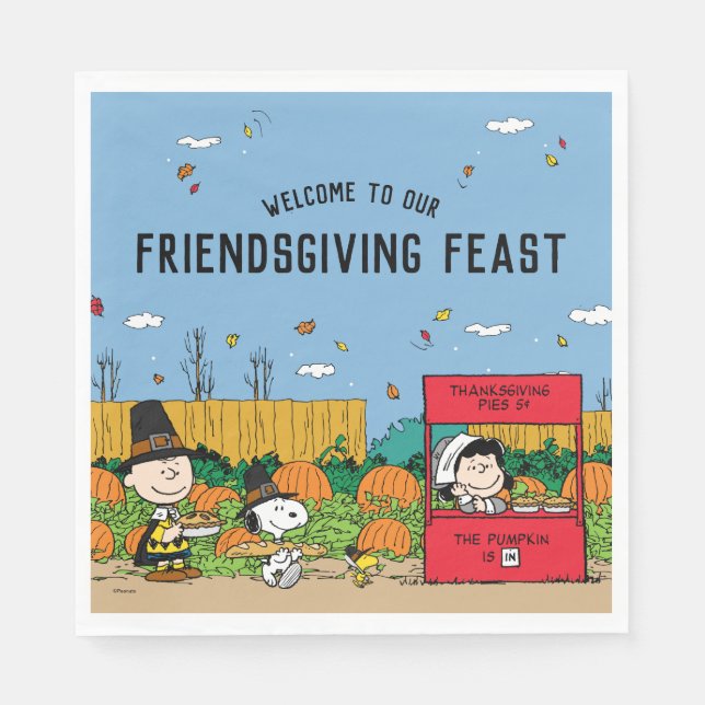 Peanuts | Charlie Brown Thanksgiving Feast Napkin (Front)