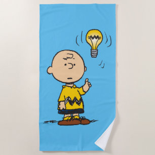 Peanuts   Charlie Brown's Light Bulb Idea Beach Towel