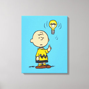 Peanuts   Charlie Brown's Light Bulb Idea Canvas Print